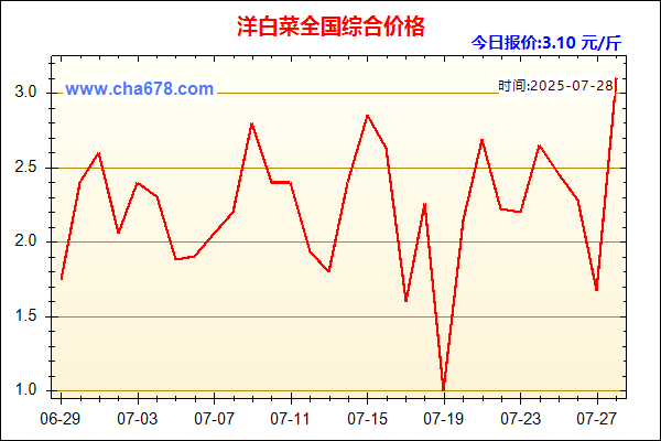 洋白菜价格走势图
